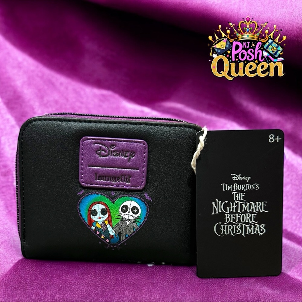 Loungefly The Nightmare Before Christmas Jack & Sally Doll Zip Around Wallet - Picture 8 of 9